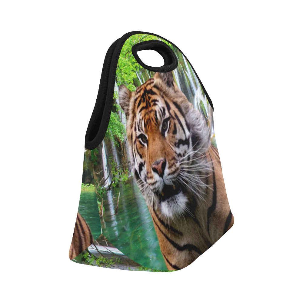 Tiger and Waterfall Neoprene Lunch Bag/Small (Model 1669)