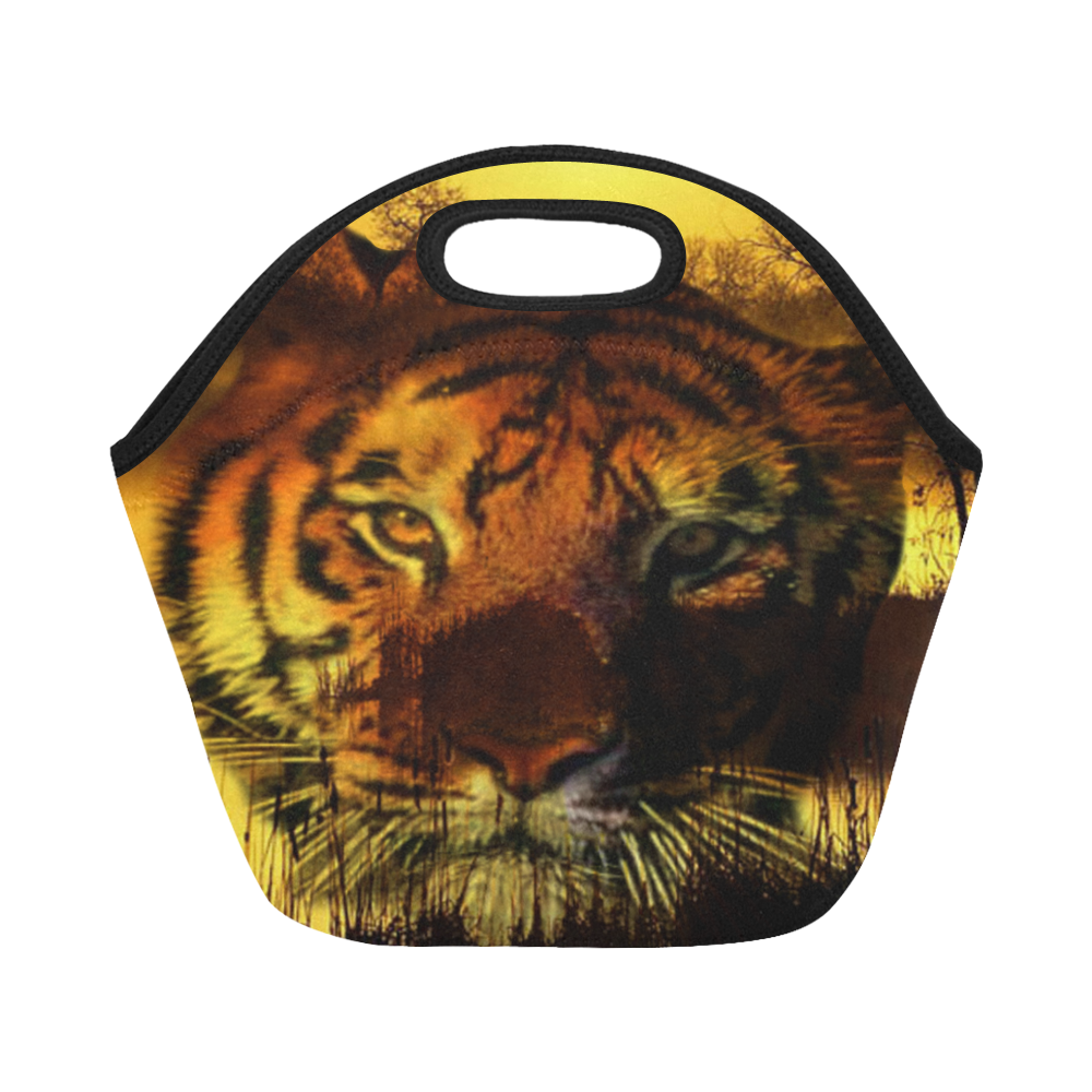 Tiger Face Neoprene Lunch Bag/Small (Model 1669)