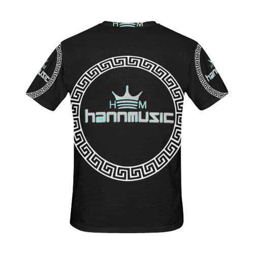 hannmusic world blk and teal All Over Print T-Shirt for Men (USA Size) (Model T40)