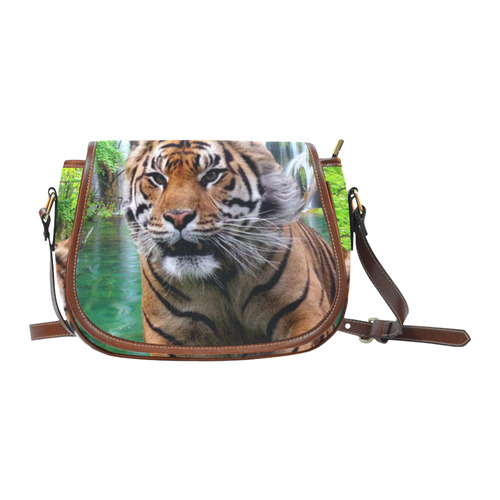 Tiger and Waterfall Saddle Bag/Large (Model 1649)