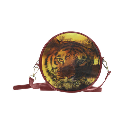 Tiger Face Round Sling Bag (Model 1647)