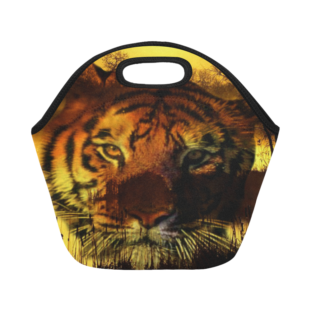 Tiger Face Neoprene Lunch Bag/Small (Model 1669)