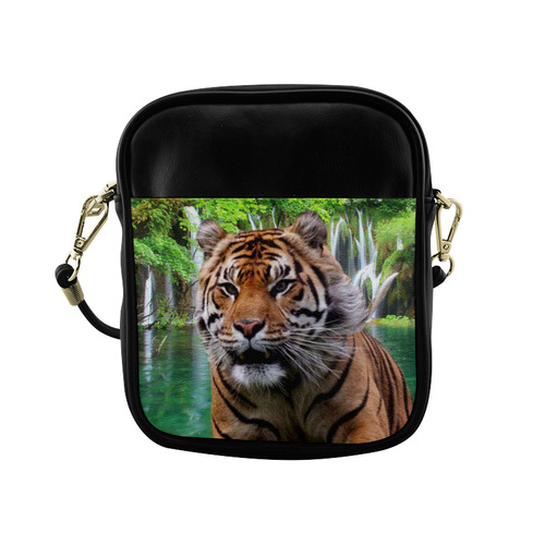 Tiger and Waterfall Sling Bag (Model 1627)