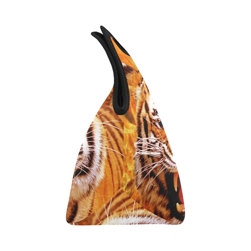 Tiger and Flame Neoprene Lunch Bag/Small (Model 1669)