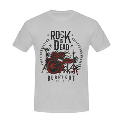 Rock Is Dead Grey Men's Slim Fit T-shirt (Model T13)