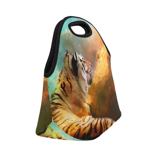 Tiger and Nebula Neoprene Lunch Bag/Small (Model 1669)