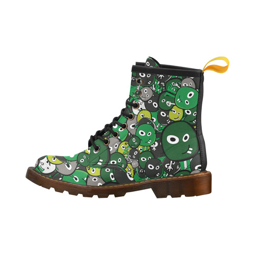 green doodle monsters High Grade PU Leather Martin Boots For Women Model 402H