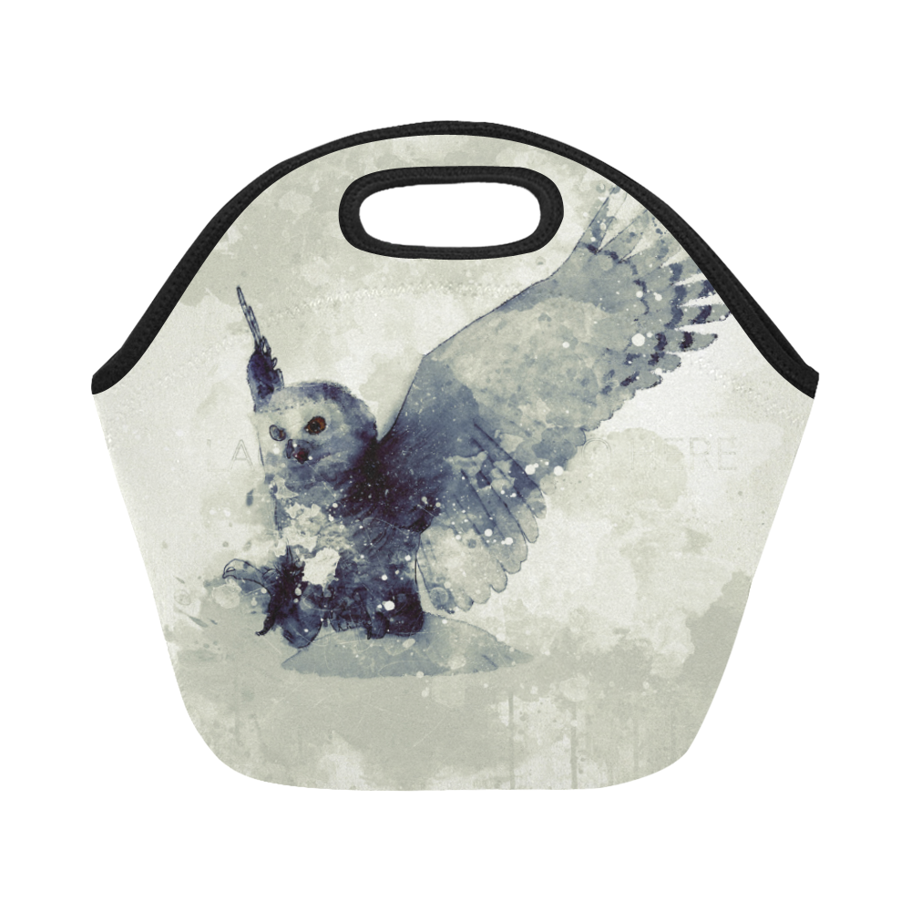 Wonderful owl, watercolor Neoprene Lunch Bag/Small (Model 1669)
