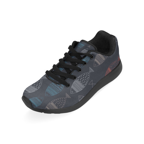 abstract fish Kid's Running Shoes (Model 020)