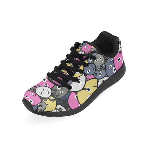 pink doodle monsters Kid's Running Shoes (Model 020)