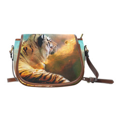 Tiger and Nebula Saddle Bag/Large (Model 1649)
