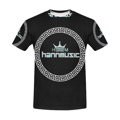 hannmusic world blk and teal All Over Print T-Shirt for Men (USA Size) (Model T40)