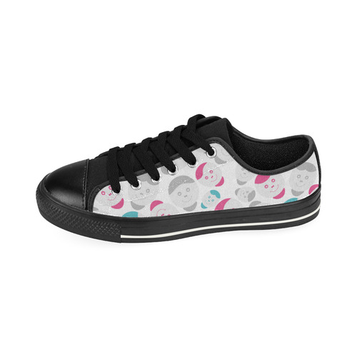 smiley faces pattern Low Top Canvas Shoes for Kid (Model 018)