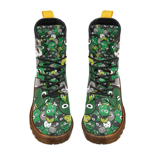 green doodle monsters High Grade PU Leather Martin Boots For Men Model 402H