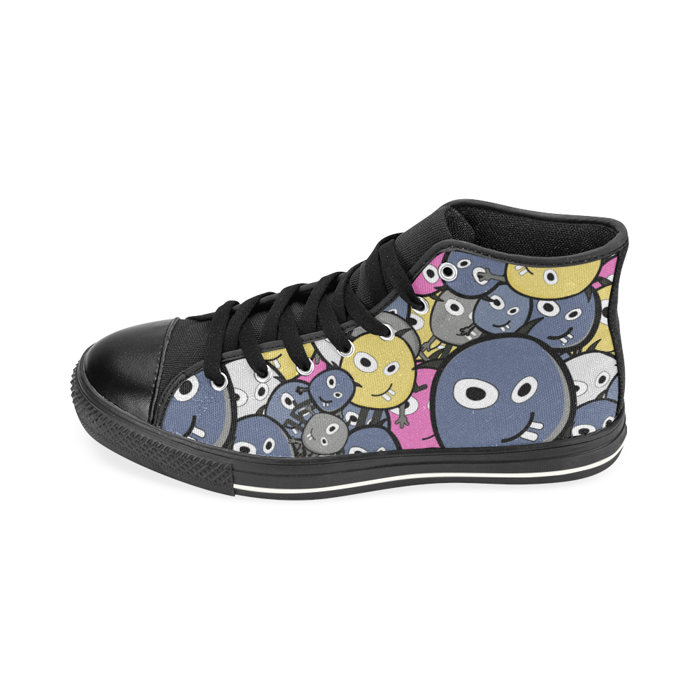 pink doodle monsters High Top Canvas Shoes for Kid (Model 017)