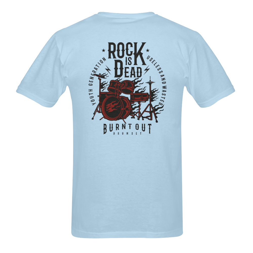 Rock Is Dead Sky Blue Sunny Men's T- shirt (Model T06)