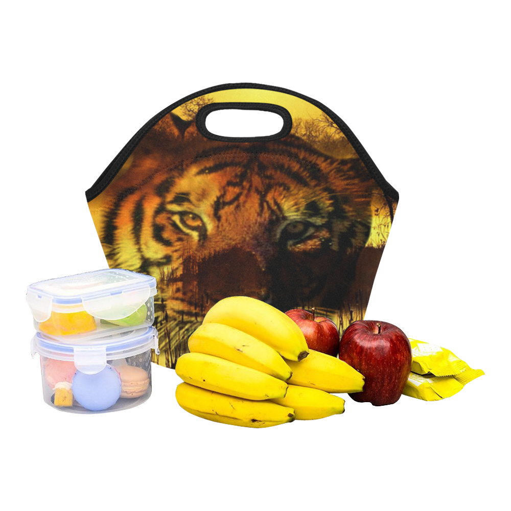 Tiger Face Neoprene Lunch Bag/Small (Model 1669)