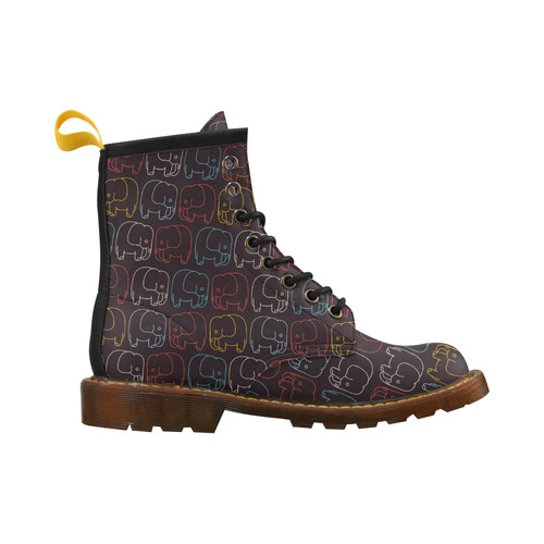 elephant pattern High Grade PU Leather Martin Boots For Women Model 402H