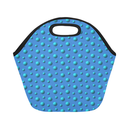 Terrific Turquoise Polka Dots on Beautiful Blue Neoprene Lunch Bag/Small (Model 1669)
