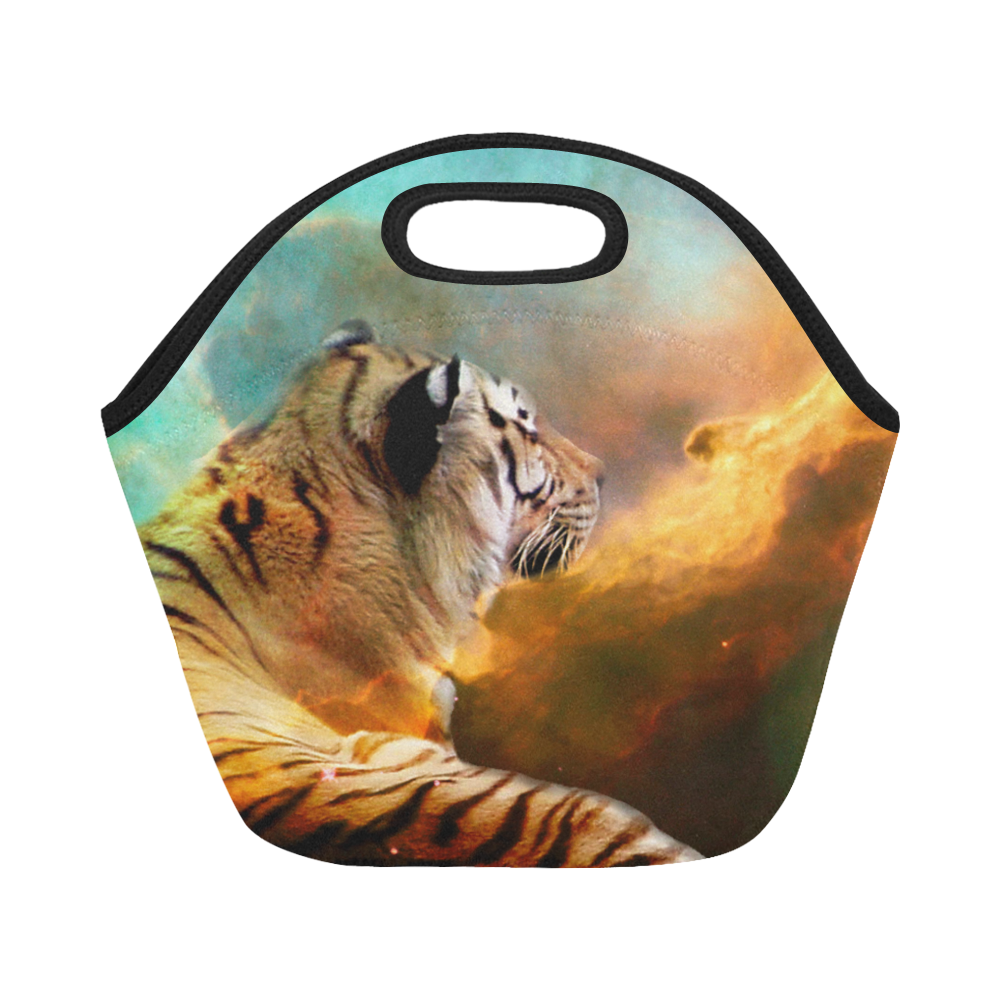 Tiger and Nebula Neoprene Lunch Bag/Small (Model 1669)