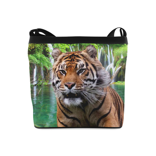 Tiger and Waterfall Crossbody Bags (Model 1613)