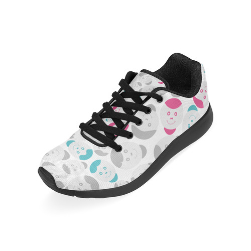 smiley faces pattern Kid's Running Shoes (Model 020)
