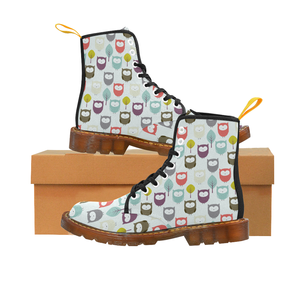 fabric owls tree Martin Boots For Women Model 1203H