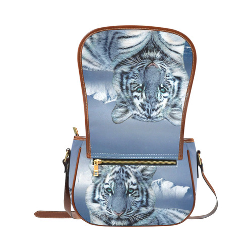 Blue White Tiger Saddle Bag/Large (Model 1649)