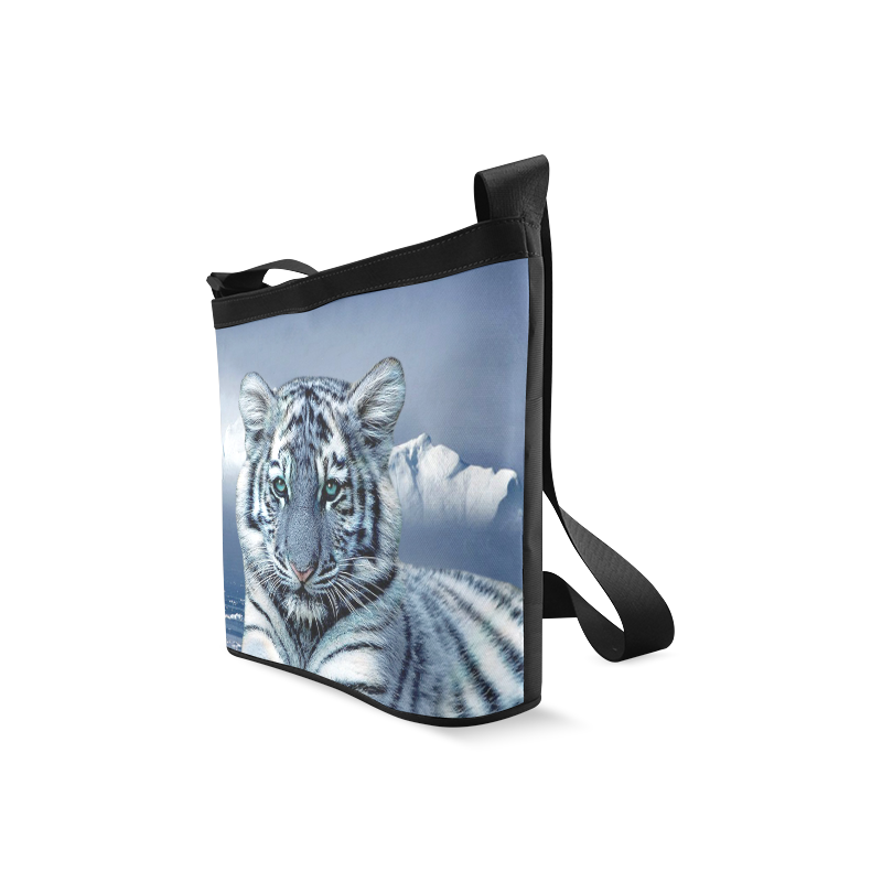 Blue White Tiger Crossbody Bags (Model 1613)