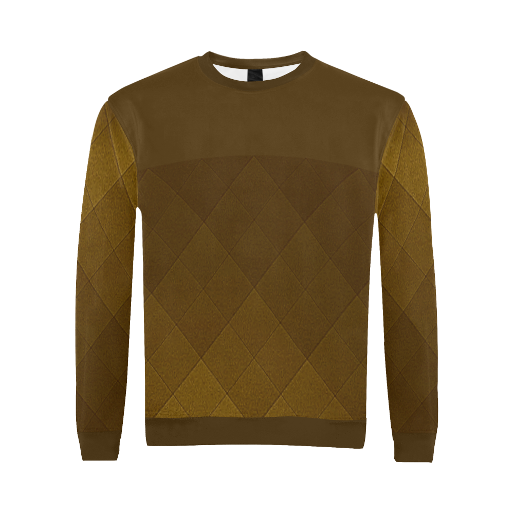NUMBERS Collection Men Diamond (Luxury Brown ) Sweatshirt All Over Print Crewneck Sweatshirt for Men (Model H18)