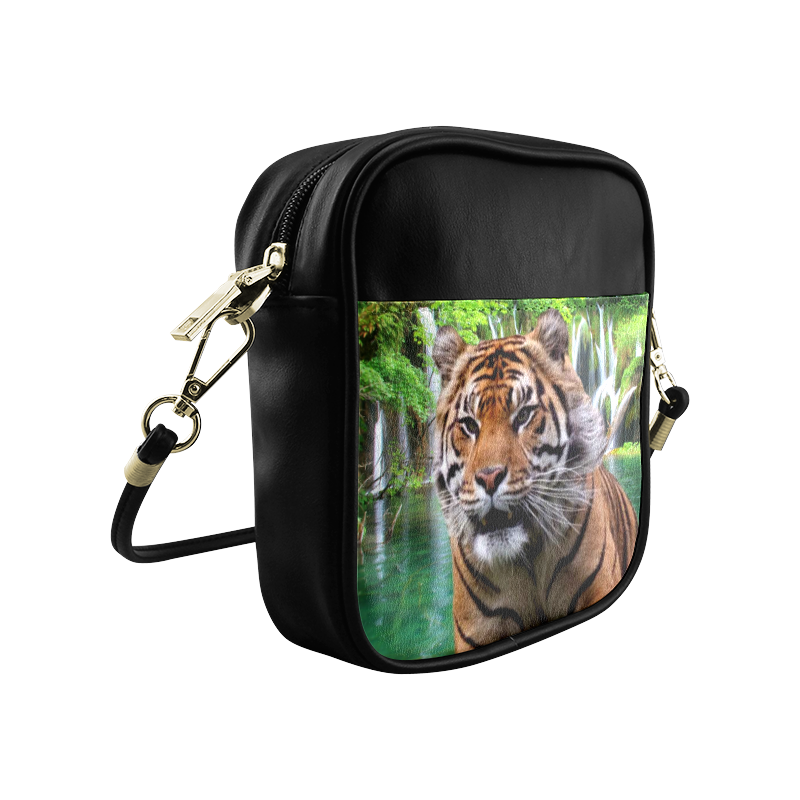 Tiger and Waterfall Sling Bag (Model 1627)