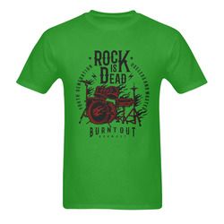 Rock Is Dead Green Men's T-Shirt in USA Size (Two Sides Printing)