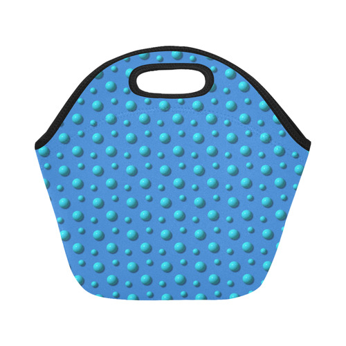 Terrific Turquoise Polka Dots on Beautiful Blue Neoprene Lunch Bag/Small (Model 1669)