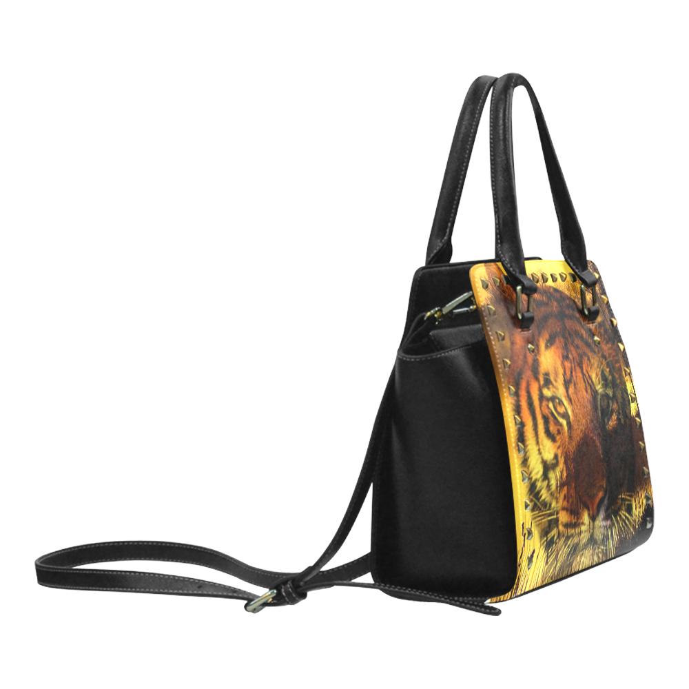 Tiger Face Rivet Shoulder Handbag (Model 1645)