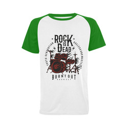 Rock Is Dead Green Men's Raglan T-shirt (USA Size) (Model T11)