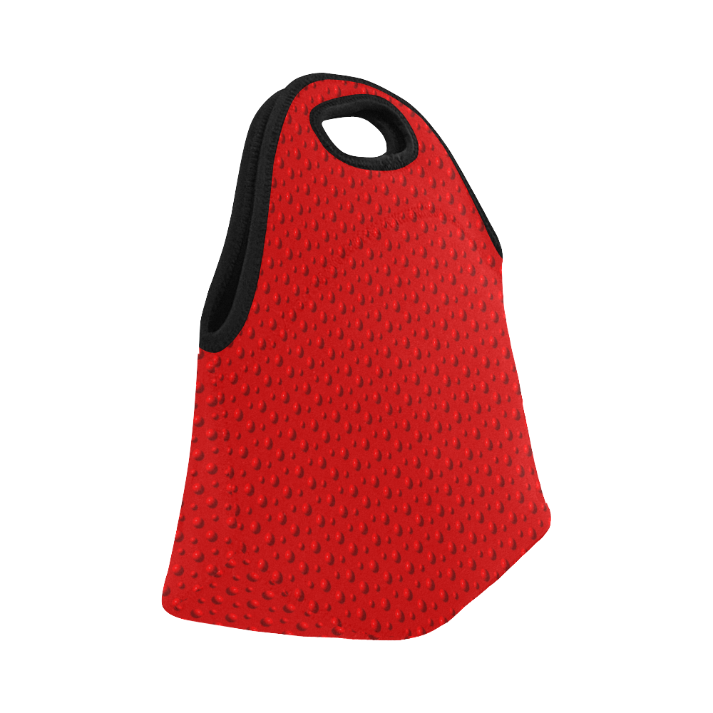 Rambunctious Red Polka Dots on Ravashing Red Neoprene Lunch Bag/Small (Model 1669)