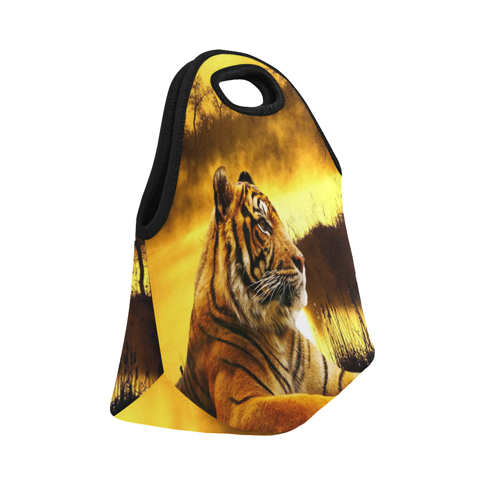 Tiger and Sunset Neoprene Lunch Bag/Small (Model 1669)