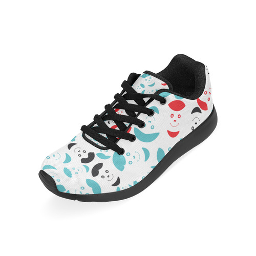 red smiley faces Kid's Running Shoes (Model 020)