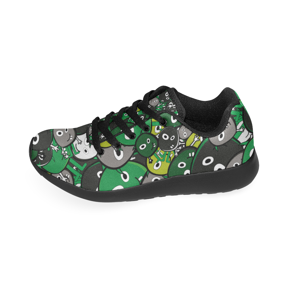 green doodle monsters Kid's Running Shoes (Model 020)