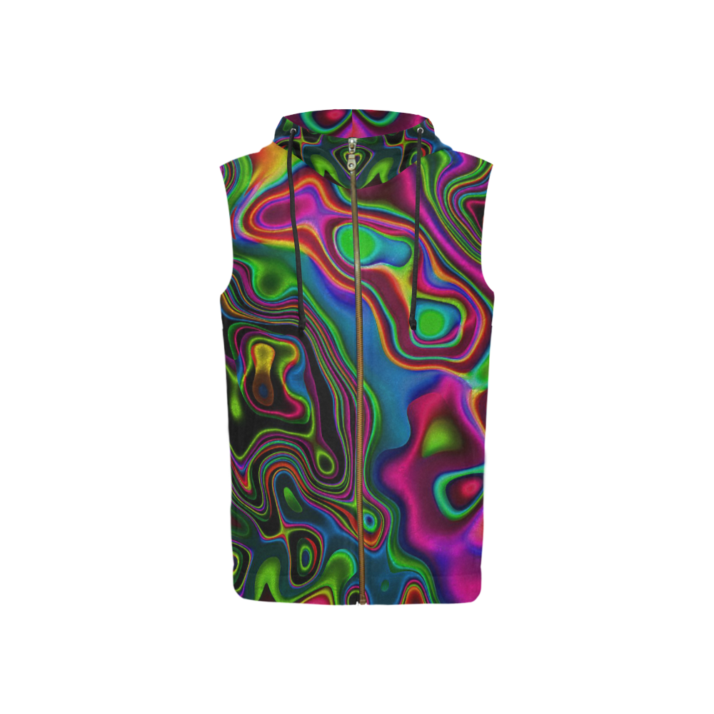 Vibrant Fantasy 7 by FeelGood All Over Print Sleeveless Zip Up Hoodie for Women (Model H16)