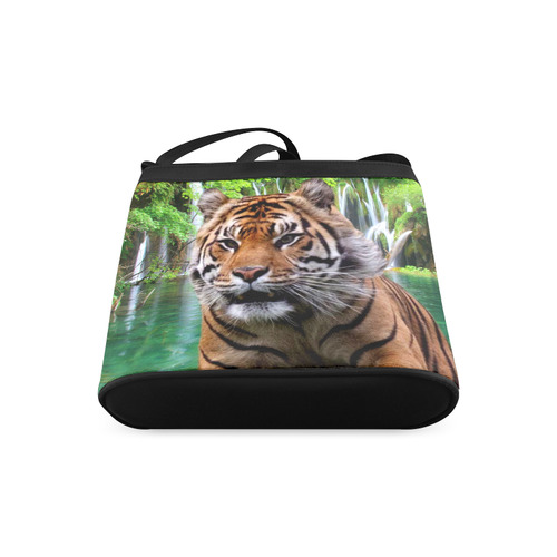 Tiger and Waterfall Crossbody Bags (Model 1613)