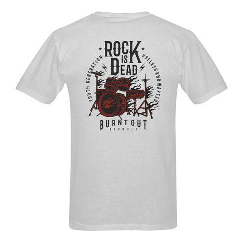 Rock Is Dead Grey Sunny Men's T- shirt (Model T06)