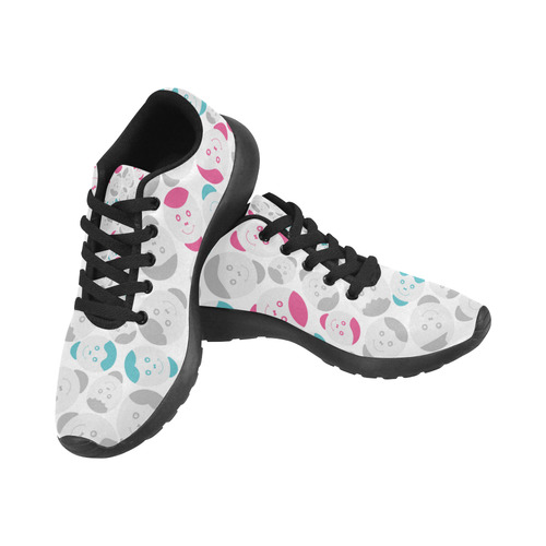 smiley faces pattern Kid's Running Shoes (Model 020)