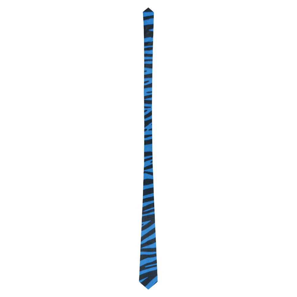 Blue Zebra Stripes Classic Necktie (Two Sides)