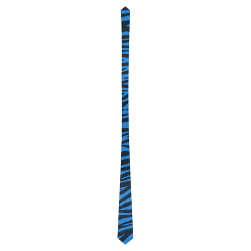 Blue Zebra Stripes Classic Necktie (Two Sides)