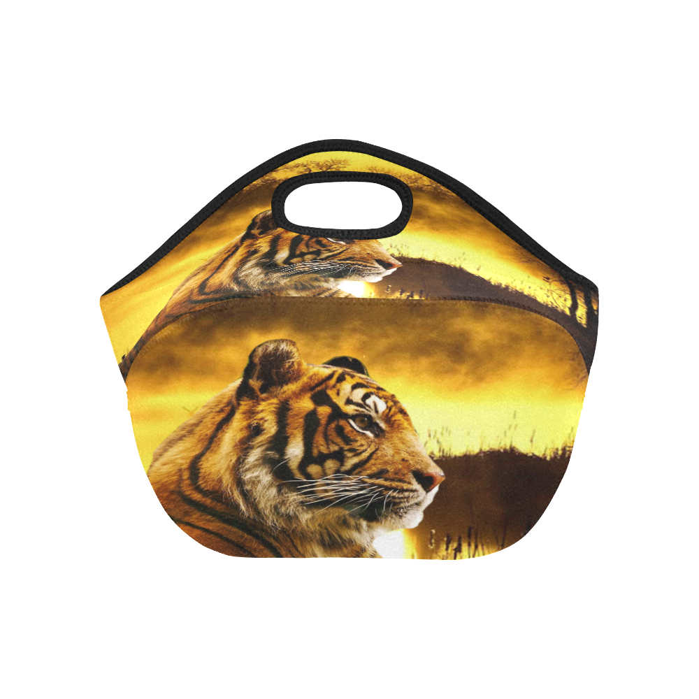 Tiger and Sunset Neoprene Lunch Bag/Small (Model 1669)