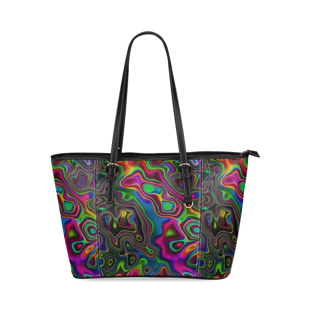Vibrant Fantasy 7 by FeelGood Leather Tote Bag/Large (Model 1640)