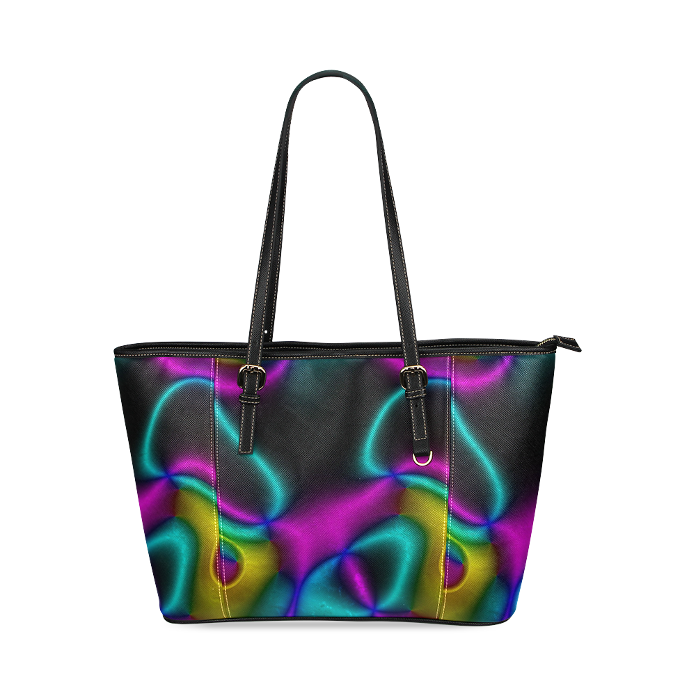 Vibrant Fantasy 3 by FeelGood Leather Tote Bag/Large (Model 1640)