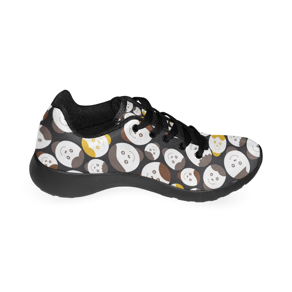 brown smiley faces Kid's Running Shoes (Model 020)