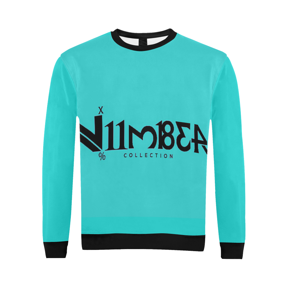 NUMBERS Collection Men  Logo Sweatshirt (Grn) All Over Print Crewneck Sweatshirt for Men (Model H18)